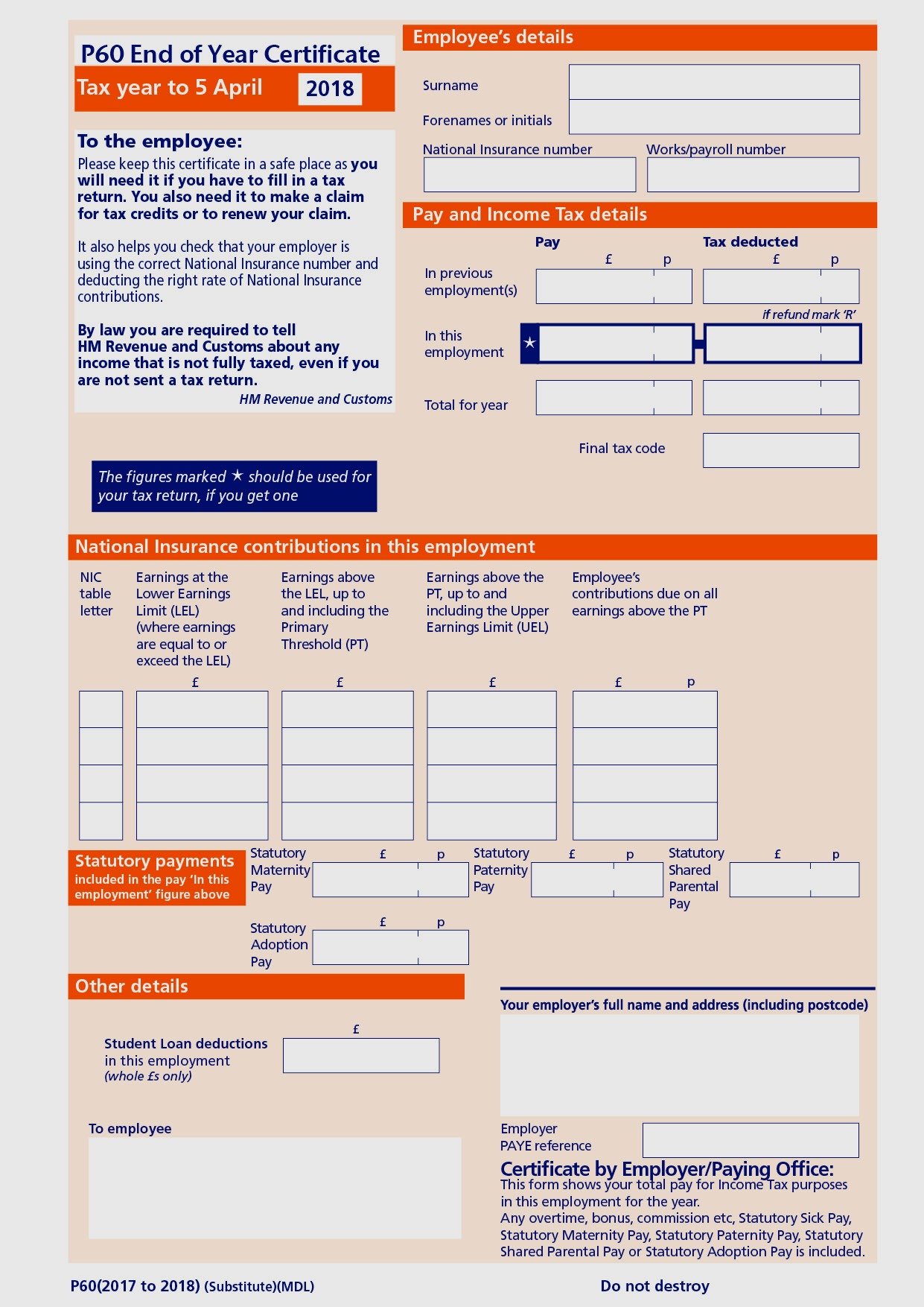 payslip uk template 18. Single two 2017 IRIS forms P60 part available. or