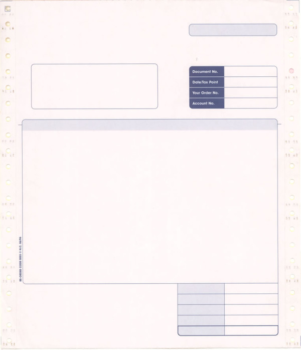 SE03 - SC03 -SAGE COMPATIBLE 3 PART CONTINUOUS INVOICE - VARIOUS PACK ...